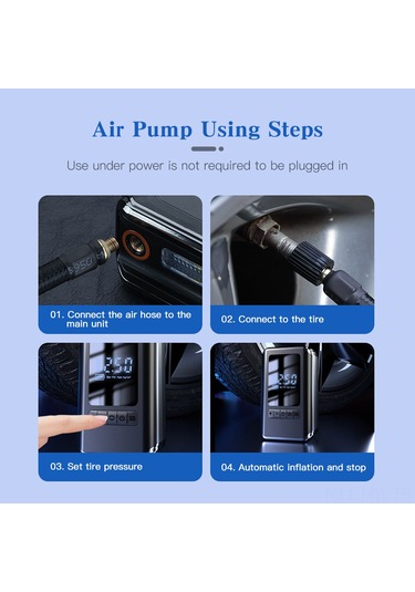 Moveevo Akıllı Kablosuz Arabalar Motosikletler Bisikletler Lastik Hava Pompa, Otomatik Kesme Fonksiyonu İle Portatif Mini Hava Kompresörü