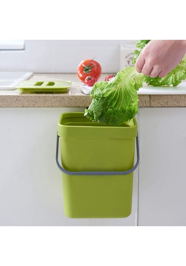 Suntek Modern Atık Çöp Kutusu Duvara Monte Ofis Yeşil-3l-orta Yeşil