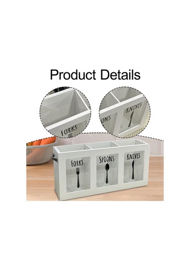 Suntek Mutfak Eşyası Tutucu Modern Çatal Bıçak Takımı Beyaz