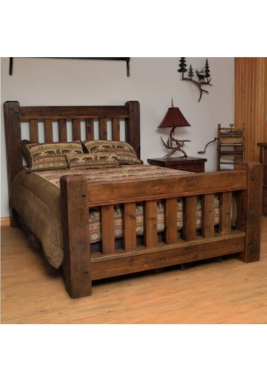 Masifart_Mobilya Masifart Ahşap Karyola Klasik Ahşap Kalın Latalı Çift Kişilik