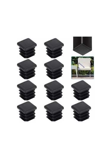 Flybuy Bosphorusboutique Siyah Sandalye Sandalye Plastik Mufunye Mobilya Masif Masa Kapağı 20x20mm 20 Adet Kare Boru Uç Kapağı -