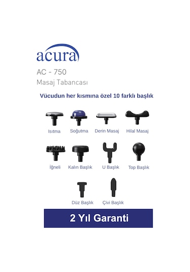 Acura Ac-750 Isıtmalı & Soğutmalı Profesyonel Masaj Tabancası Siyah