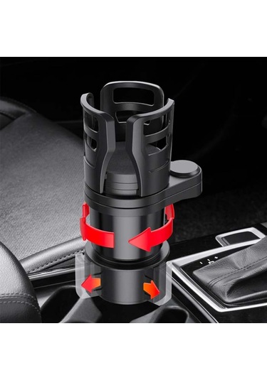 Ally 360° Döndürülebilir Araç Bardaklık 2Li Araç Içecek Tutacağı Siyah (197457222)