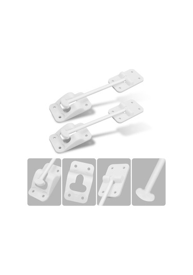 Dancemonkey 4 Takım 6 Inç T Tarzı Abs Kapı Mandalı Kilit Braketi Rv Kamp Römorku Giriş Kapısı Tutucu Beyaz