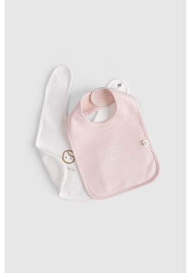 2'li Sıvı Geçirmez Pembe - Ekru Mama Önlüğü Pembe