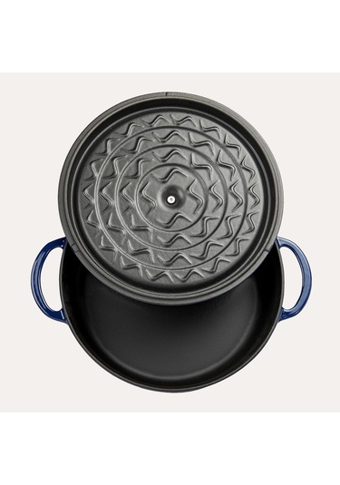 Sürel Parlak Koyu Mavi Döküm Sığ Tencere 24 Cm. Mavi