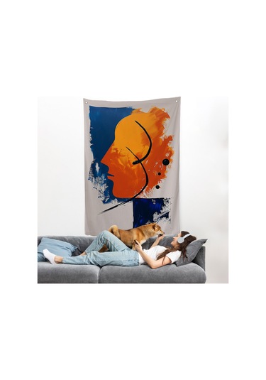 Yağlıboya Görünümlü Soyut İnsan Silüeti Duvar Örtüsü-7650