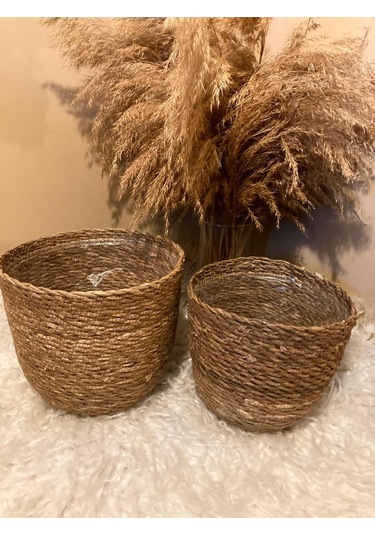 2li Hasır Silindir Saksılık Orta Boylar