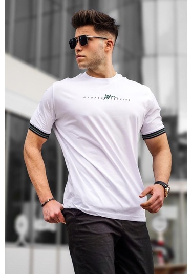 Beyaz Basic Erkek Tişört-Beyaz (539151648)