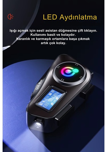 Wearfitpro Q58 Max Led Ekranlı Motosiklet Kask Bluetooth Intercom