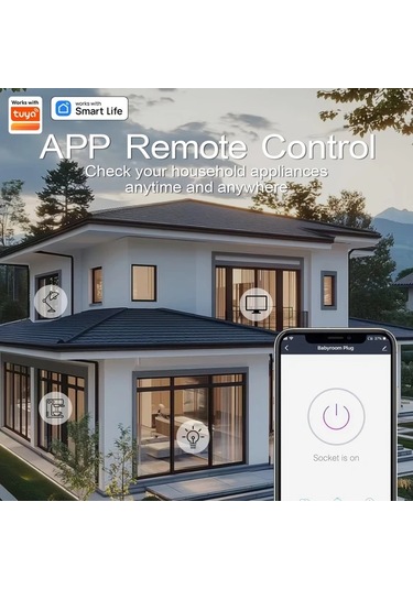 Motion003 Alexa Ses Kontrolü 16a Ab Akıllı Fiş Wi-fi 16a Enerji Ölçüm 110v/220v Oyun Bil