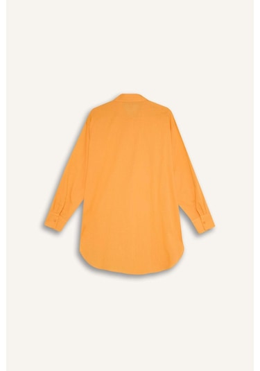 DeFacto Regular Fit Pamuklu Plaj Gömleği-Fall in Love W8241AZ24SMYL301 Sarı
