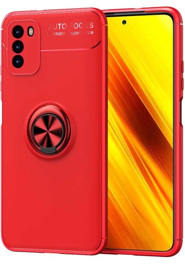 Xiaomi Poco M3 Kılıf Yüzüklü Magnetli Ravel Case