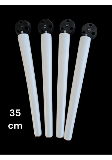4 Adet Beyaz Boyalı Ahşap Konik 35 Cm Zigon,orta Sehpa,puf,komidi