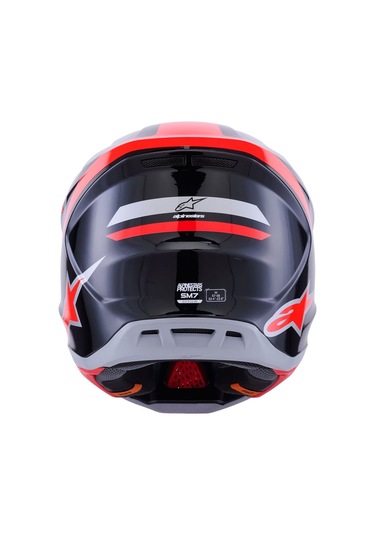 Alpinestars Sm7 Rıs Off-Road Cross Kaskı Gümüş - Kırmızı -  Siyah