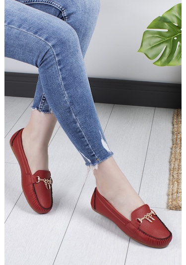 Khayt Fury Casual Günlük Kadın Babet Ayakkabı Kırmızı