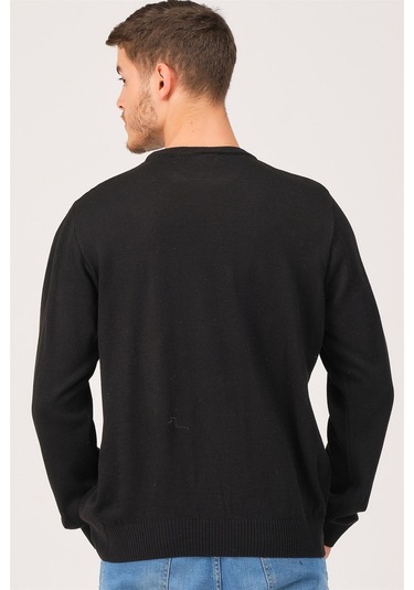 V0091 Dewberry Erkek Battal Oversıze Kazak-siyah Siyah