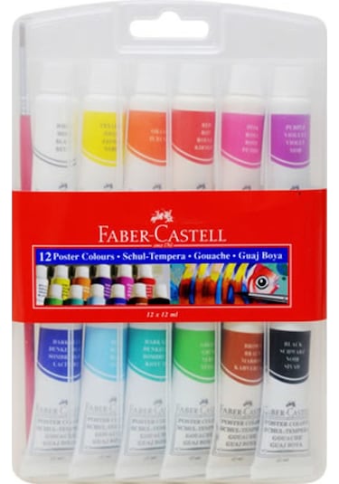 Faber Castell Guaj Boya 12 Renk Tüp'Lü Çok Renkli