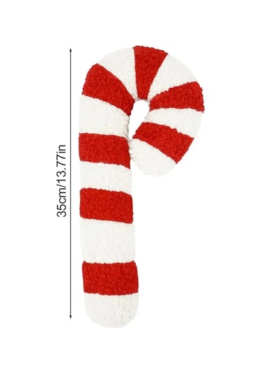 Şeker Kamışı Peluş Oyuncak, Rahat Yastık, Şirin Noel Kanepe Dekorasyonu Kırmızı
