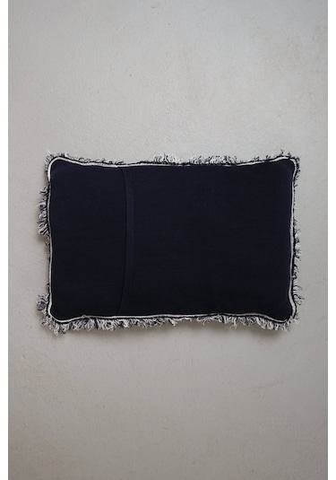 Peraluna Zebra Pıllow %100 Organik Pamuk Triko Yastık Kılıfı 60x40 Cm Lacivert - Lacivert