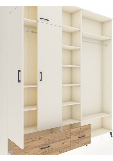 Arges Dolap 12 Raflı 2 Çekmeceli 2 Askılı 220x30x243 Aytaşı-aytaşı/çam Aytası/atlas Çam