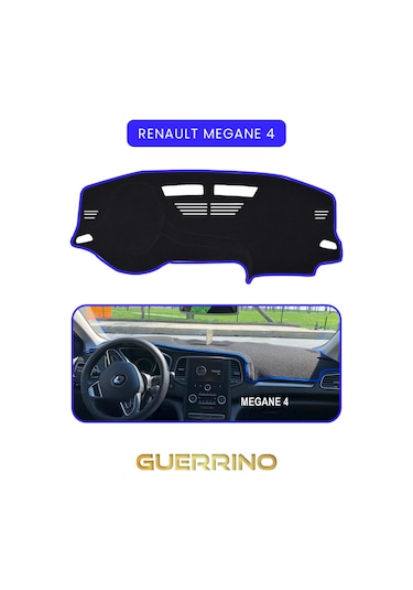 Renault Megane 4 Torpido Koruma Halısı Mavi Kenar