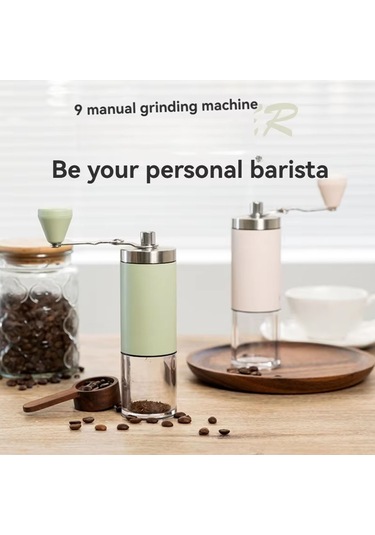 Geeksen El İşlemli Taşınabilir Kahve Değirmeni - Cnc Çelik Öğücü, Filtreli Tasarım, Dışarda Taze Kahve İçin, Ahşap Kolu, Elektriksiz Kullanım Siyah