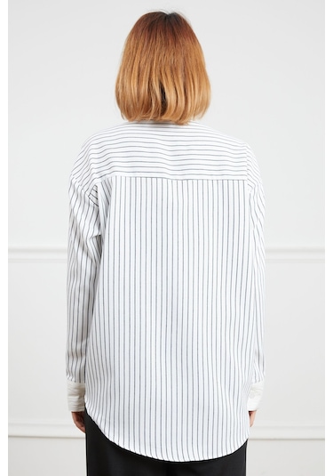Dparis Tek Cepli Çizgili Gömlek