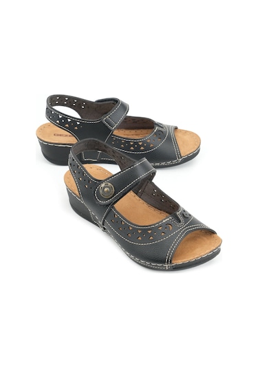 Gezer Yazlık Kadın Suni Deri Sandalet Gk1yze.00015.18.010.0c Siyah