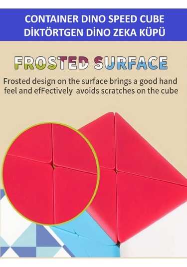 Dikdörtgen Dino Stıckersız Profesyonel Speed Cube -zeka Küpü - Sabır Küpü - Muhteşem Bir Hediye