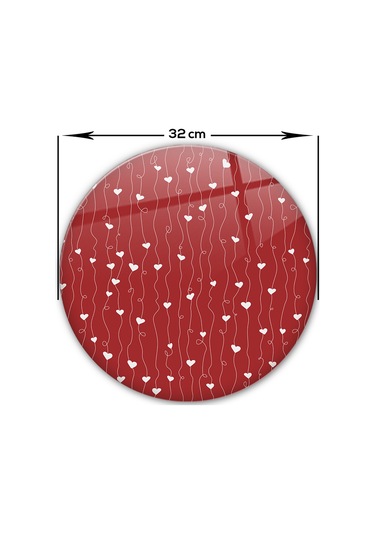 Decorita Cam Kesme Tahtası | Kalpli Sarmaşık | Çap32cm