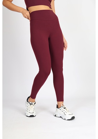 Soft&Basic Kadın 2'li Slım Fit Toparlayıcı Ve Esnek Kumaş Bordo-lacivert Tayt Bordo-lacivert