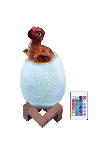 Moly Oviraptor Şekilli 16 Renkli Led 3d Gece Lambası, Uzaktan Kumandalı Akıllı Ev Dekorasyon Aydınlatması, Usb Şarjlı Pvc Materyal Diğer