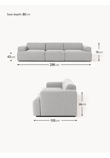 Most Mollista 3 Modül Kanepe Koltuk 32 Gri Keten Kumaş Yataş Sü