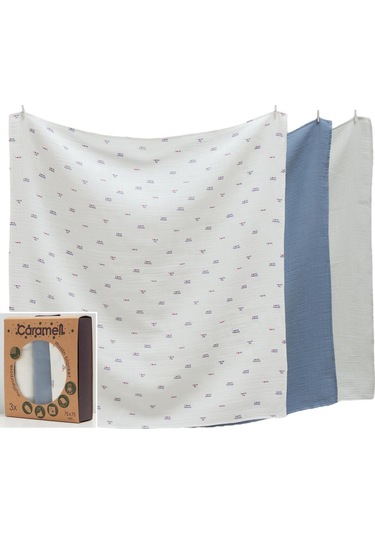 Caramell Basic Müslin Bebek Battaniye 75x75 CM 2152 Indigo