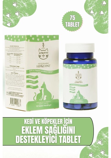 Vitkitty Kediler Ve Köpekler İçin Eklem Sağlığı Destekleyici Tablet 75 Adet