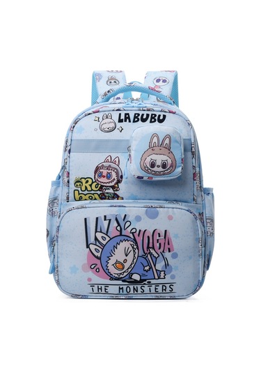 Büyük Kapasiteli Çocuk Çantası Labbu Sevimli İlköğretim Okulu Sırt Çantası Anaokulu Bubble Mat Çantası Açık Mavi