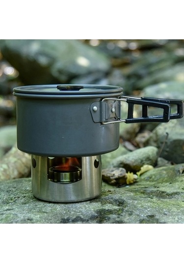 Wondernest Açık Piknik Sobası Paslanmaz Çelik Taşınabilir Mini Alkol Sobası Kapaklı Renkli Seçenekli Çok Renkli