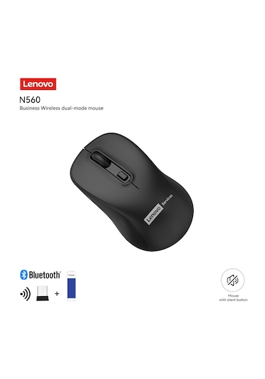 N560 Bluetooth + 2.4 Ghz Usb Alıcılı Kablosuz Dual Modlu Sessiz Mouse Siyah