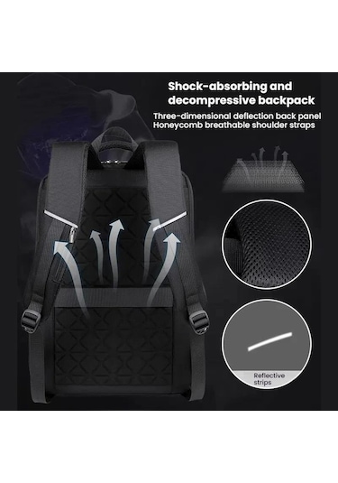 Sones Usb+type-c Şarj Portlu 15,6-16,6 İnç Sert Kabuklu Dizüstü Bilgisayar Sırt Çantası Unisex Hırsızlığa Karşı Korumalı Mavi İş Seyahat Çantası Diğer