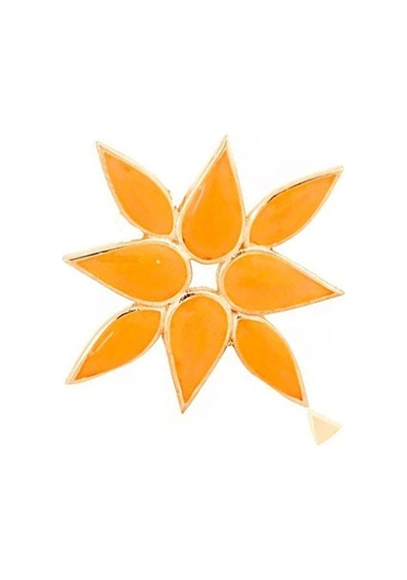 Masaliko Leon Lotus Gümüş Küpe - 925 Ayar Gümüş, Şık Mineli Tek Küpe Altın