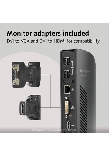 Kensington Usb 3.0 Çift Ekran Bağlantı İstasyonu K33972us Dual Display