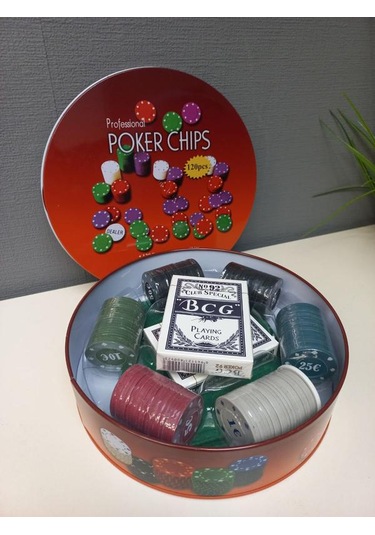 Rakamlı Poker Çipi Oyun Seti Metal Kutulu 120 Poker Fişi