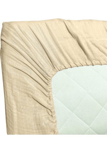 4 Katlı Müslin Bebek Nevresim Takımı Uyku Seti %100pamuk Bej