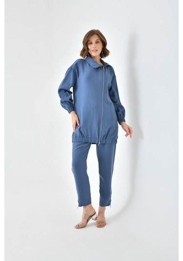 Ftz Women Kadın Modal Pantolonlu Takım İndigo 30716-indigo İndigo