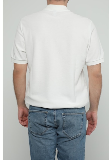 Hscstore Erkek Polo Yakalı Beyaz Tişört - 8428-beyaz Beyaz