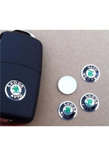 Skoda Araç Anahtar Logo Amblemi Kumanda Logo Çap: 14 Mm 2 Adet