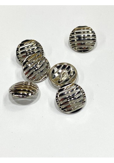 Izgara Model Metal Düğme / Gümüş/ - 1,8 Cm