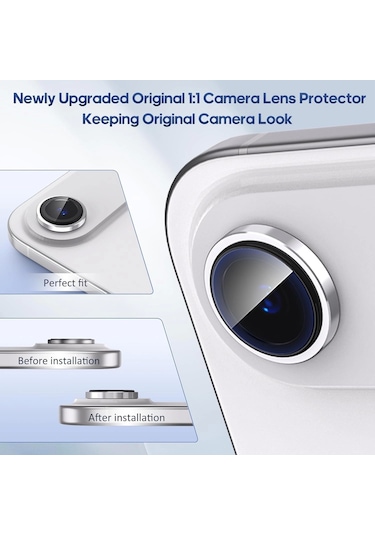 İphone Uyumlu 17 Air Kamera Koruyucu Premium Safir Gece Çekim Destekli Lens Koruma Parlak Temperli Cl