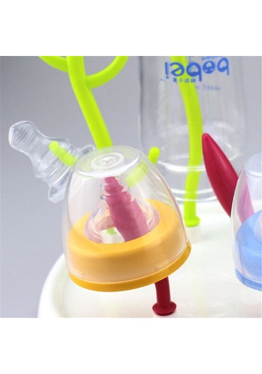 Sones Bobei Fil Taşınabilir Ayrılabilir Ağaç Bebek Şişesi Boşaltma Rafı Temizleme Kurutma Makinesi Bebek Süt Kupası Emzik Tutucu Rastgele Renk Teslimatı